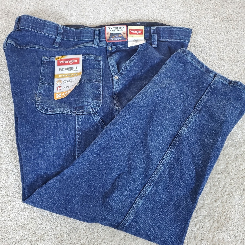 Wrangler Men's Carpenter Jeans Blue Denim 40X30 Actually Measures 41" Waist NWT